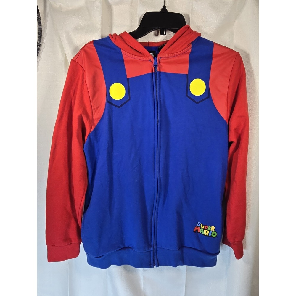 Nintendo Super Mario Brothers Zip Up Hoodie Kids Size XL